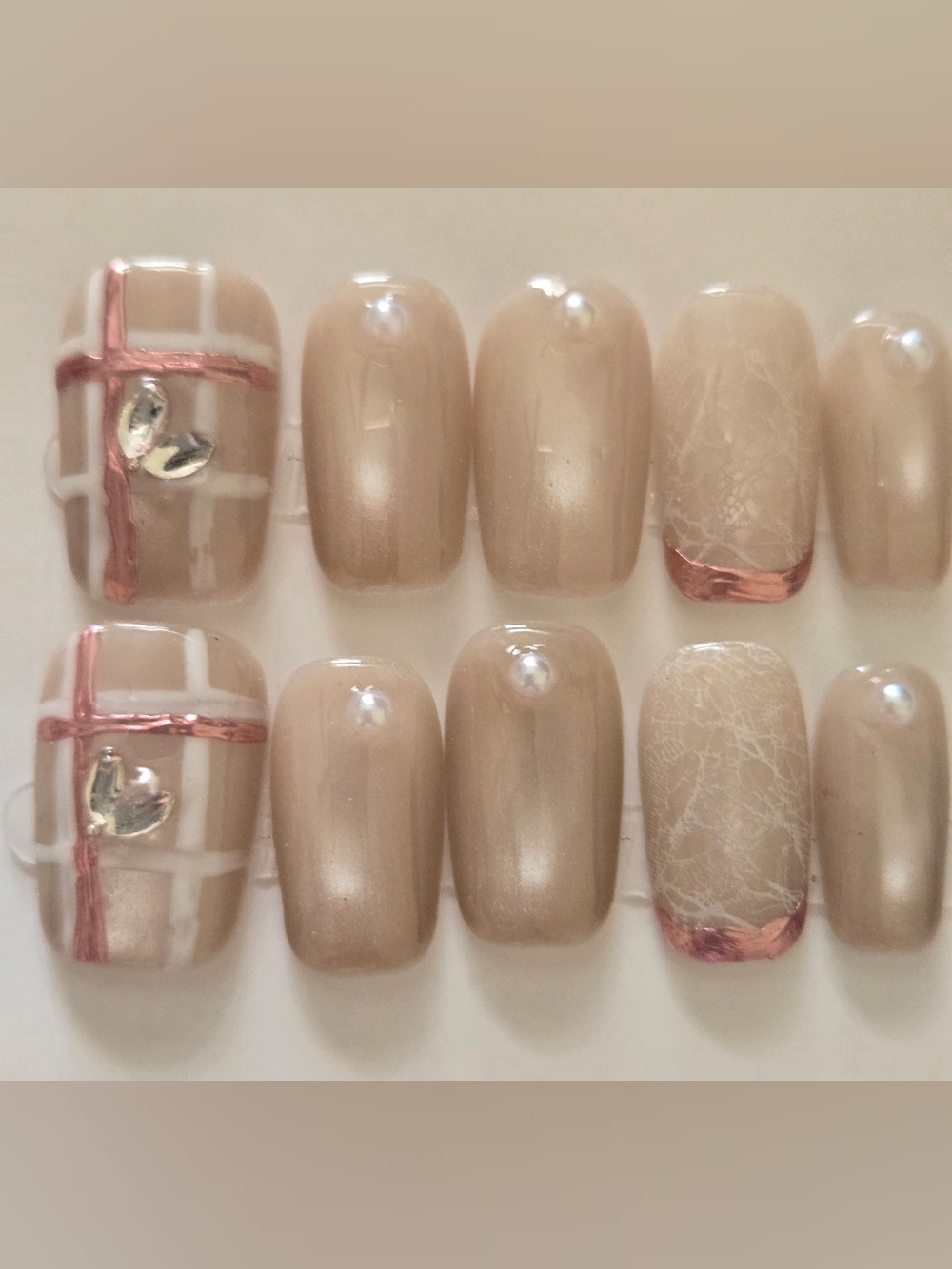 Pink & Nude Press-On Nails Size Medium NWT